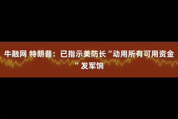 牛融网 特朗普:已指示美防长“动用所有可用资金”发军饷